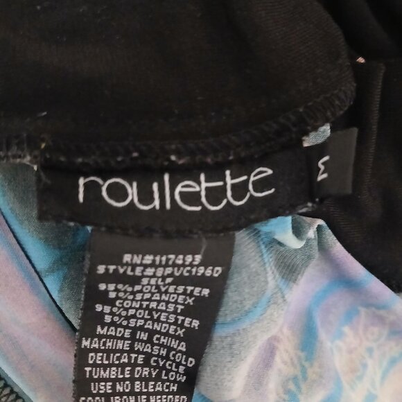 Roulette Women's Double V-Neck back and front Midi stretchy floral Dress size M. - Picture 8 of 13